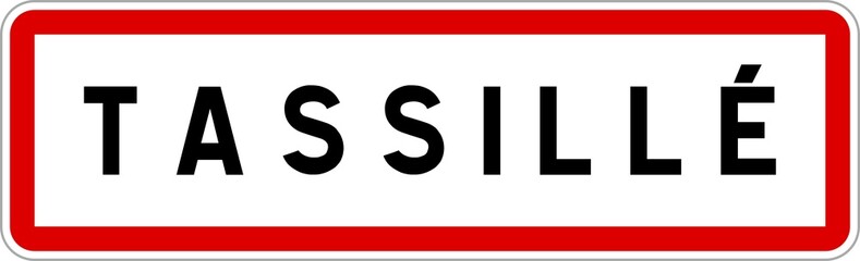 Panneau entrée ville agglomération Tassillé / Town entrance sign Tassillé