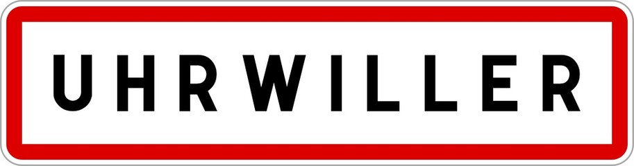 Panneau entrée ville agglomération Uhrwiller / Town entrance sign Uhrwiller