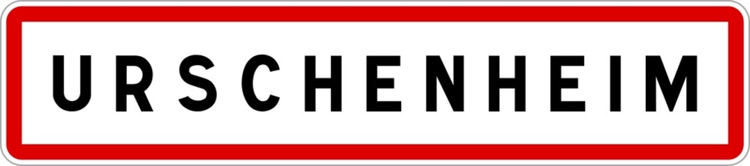 Panneau entrée ville agglomération Urschenheim / Town entrance sign Urschenheim