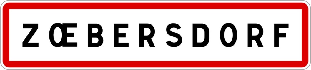 Panneau entrée ville agglomération Zœbersdorf / Town entrance sign Zœbersdorf