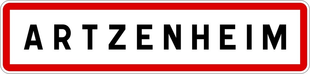 Panneau entrée ville agglomération Artzenheim / Town entrance sign Artzenheim