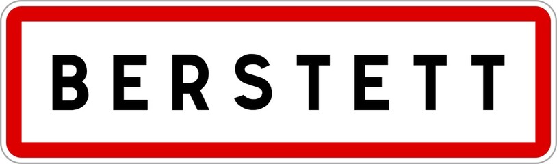 Panneau entrée ville agglomération Berstett / Town entrance sign Berstett