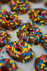 Fototapeta na wymiar mini chocolate donuts
