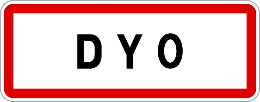 Panneau entr&eacute;e ville agglom&eacute;ration Dyo / Town entrance sign Dyo