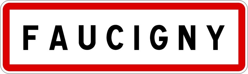 Panneau entrée ville agglomération Faucigny / Town entrance sign Faucigny