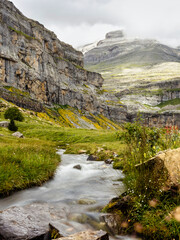 ordesa valley, landscape, waterfalls, horse tail, lost mountain