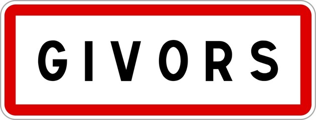 Panneau entrée ville agglomération Givors / Town entrance sign Givors