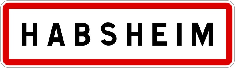 Panneau entrée ville agglomération Habsheim / Town entrance sign Habsheim