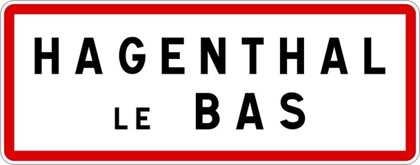 Panneau entrée ville agglomération Hagenthal-le-Bas / Town entrance sign Hagenthal-le-Bas