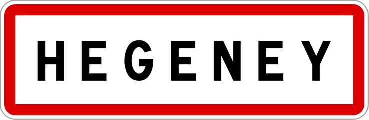 Panneau entrée ville agglomération Hegeney / Town entrance sign Hegeney