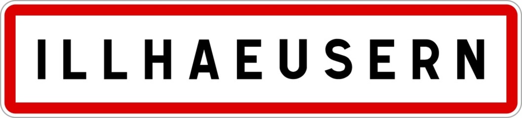 Panneau entrée ville agglomération Illhaeusern / Town entrance sign Illhaeusern
