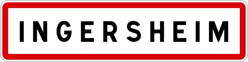 Panneau entrée ville agglomération Ingersheim / Town entrance sign Ingersheim