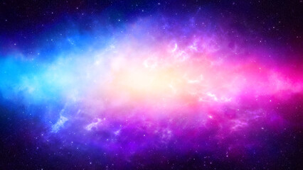 Abstract background of a bright nebula in pink and blue colors. Digital illustration