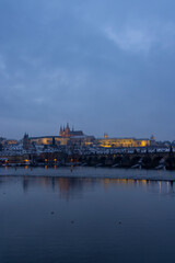 Fototapeta na wymiar Hradcany in winter time, Prague, Czech Republic