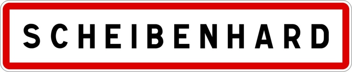 Panneau entrée ville agglomération Scheibenhard / Town entrance sign Scheibenhard