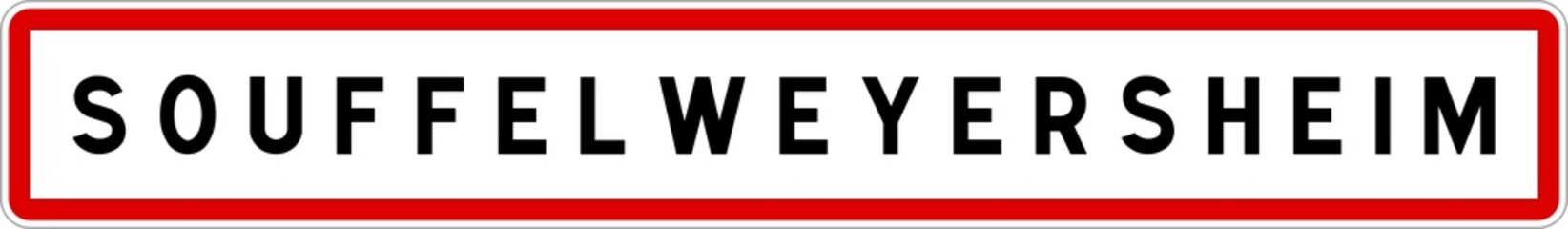 Panneau entrée ville agglomération Souffelweyersheim / Town entrance sign Souffelweyersheim