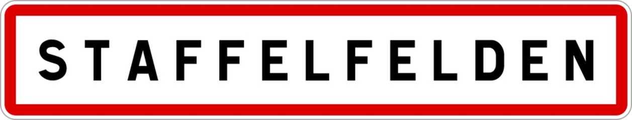 Panneau entrée ville agglomération Staffelfelden / Town entrance sign Staffelfelden