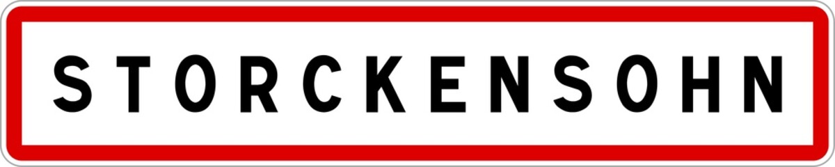 Panneau entrée ville agglomération Storckensohn / Town entrance sign Storckensohn