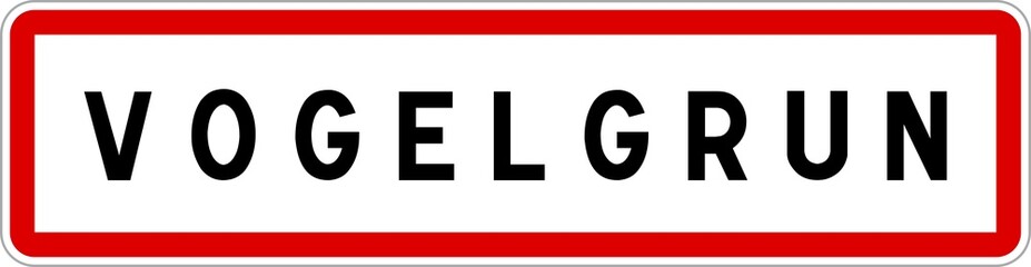 Panneau entrée ville agglomération Vogelgrun / Town entrance sign Vogelgrun
