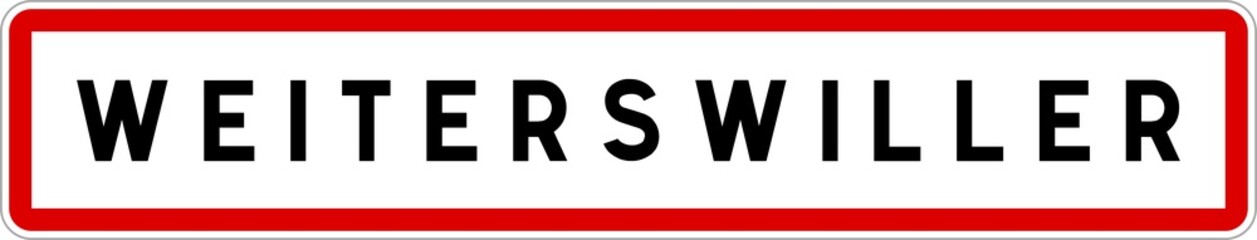 Panneau entrée ville agglomération Weiterswiller / Town entrance sign Weiterswiller
