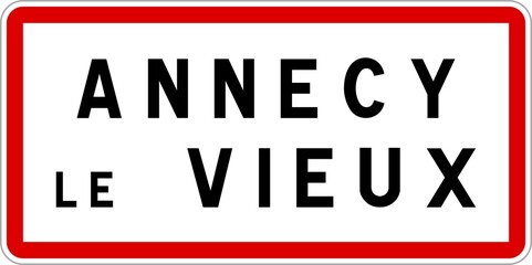 Panneau entrée ville agglomération Annecy-le-Vieux / Town entrance sign Annecy-le-Vieux