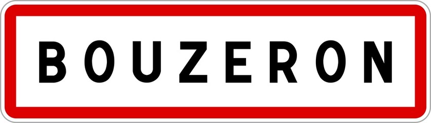 Panneau entrée ville agglomération Bouzeron / Town entrance sign Bouzeron