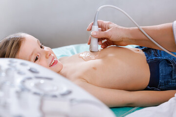 In the Hospital, Starting Ultrasound Sonogram examination Procedure.