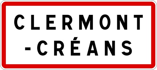 Panneau entrée ville agglomération Clermont-Créans / Town entrance sign Clermont-Créans