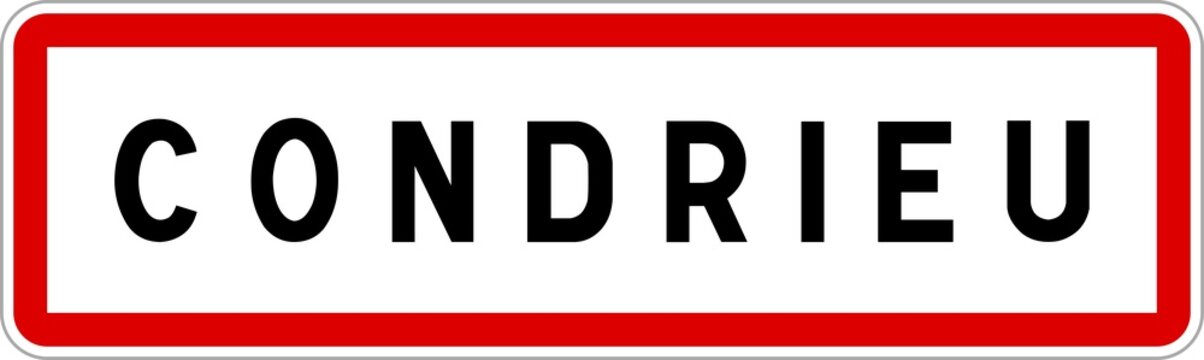Panneau entr&eacute;e ville agglom&eacute;ration Condrieu / Town entrance sign Condrieu
