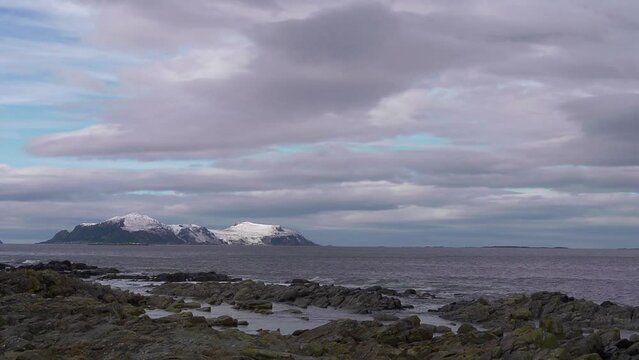 Rocky shoreline.  the Norwegian coast at Ulsteinvik