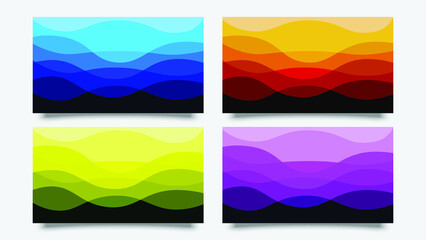 colorful background blue orange yellow purple wavy abstract modern