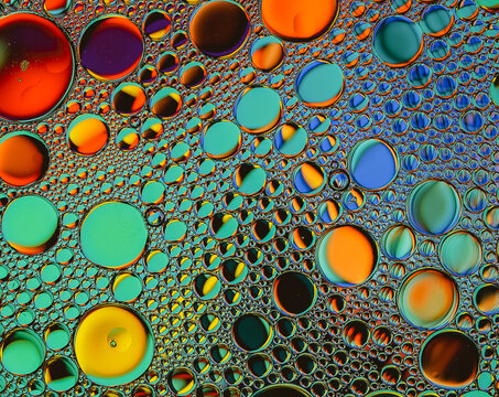 Abstract photo of oil rainbow boubles
