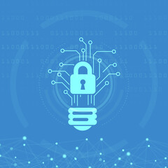 2d rendering led white lightbulb protected lock