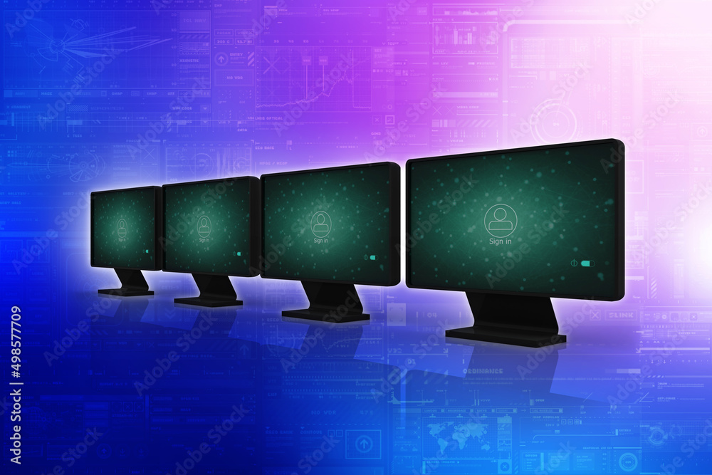 Poster 3d rendering technology computer network