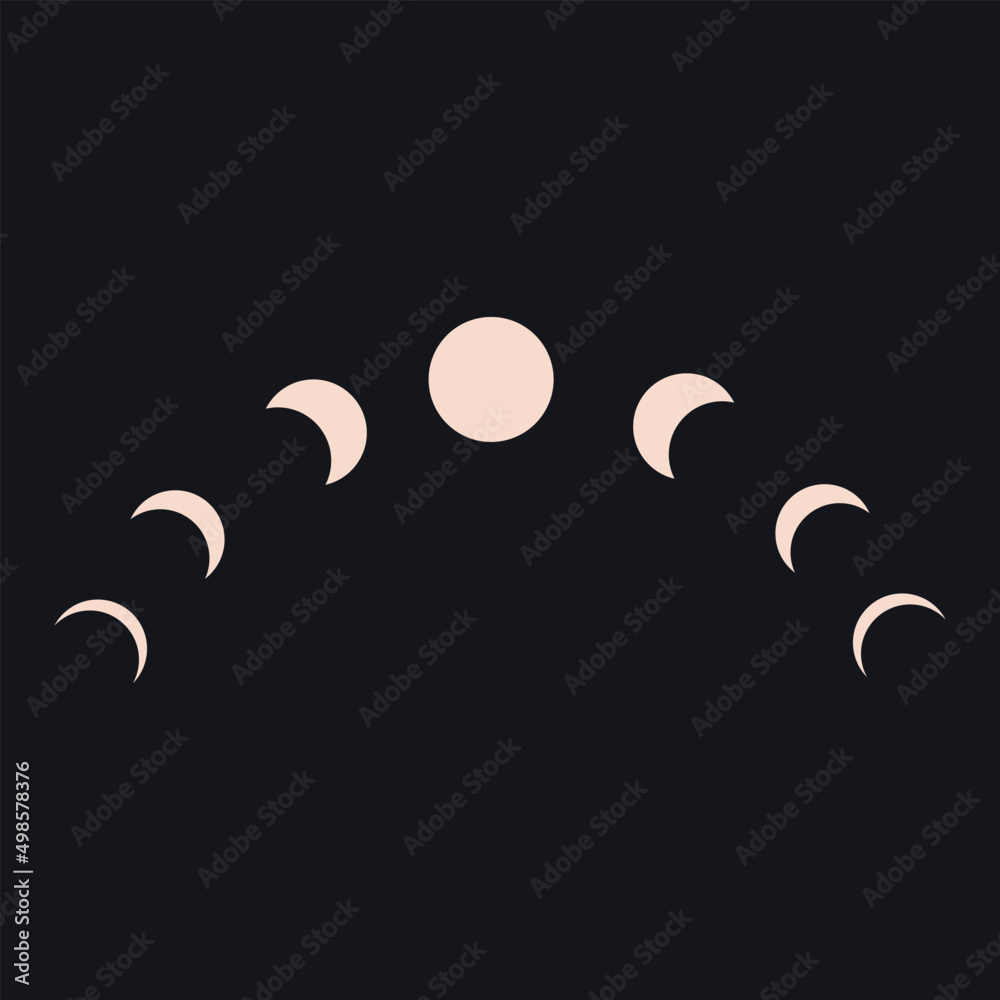 Wall mural moon phases, design element, logo