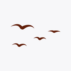 Flock of birds, abstract, design element, logo