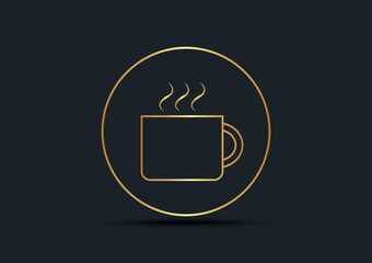 Abstract background of Coffee Cup,Gold color,vector illustrations