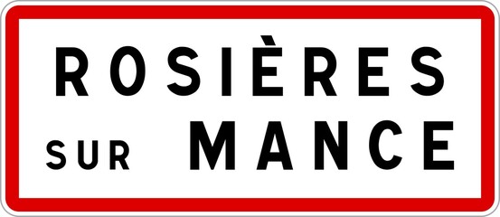 Panneau entrée ville agglomération Rosières-sur-Mance / Town entrance sign Rosières-sur-Mance