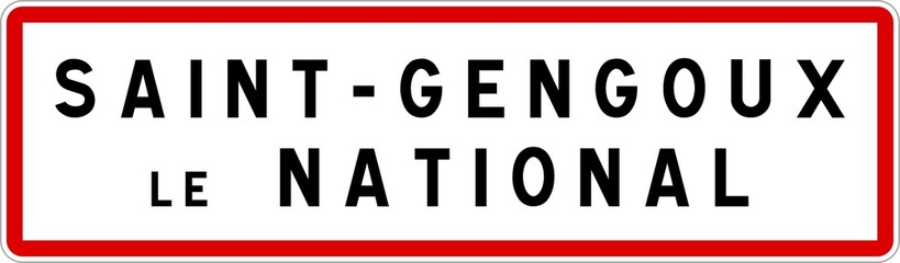 Panneau entrée ville agglomération Saint-Gengoux-le-National / Town entrance sign Saint-Gengoux-le-National
