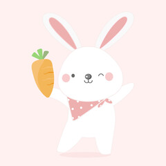 Cute rabbit cartoon character.