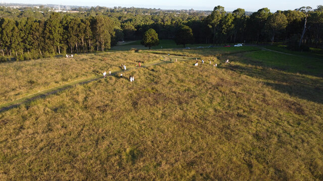 Beautiful view of a farm at susnet