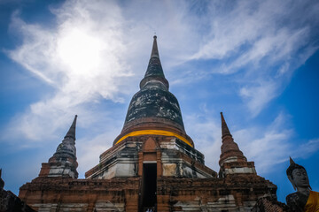 Naklejka premium Wat Yai Chaimongkol. It is an old temple in Ayutthaya.