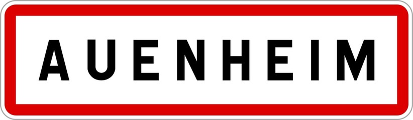 Panneau entrée ville agglomération Auenheim / Town entrance sign Auenheim