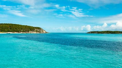 Fototapeta na wymiar blue water ocean reef island jamaica