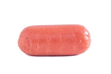 Sausage isolated on white background, closeup