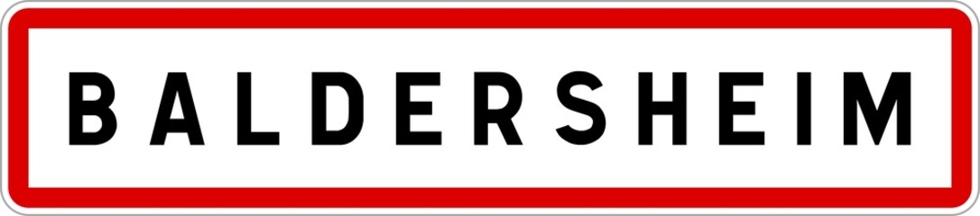 Panneau entrée ville agglomération Baldersheim / Town entrance sign Baldersheim