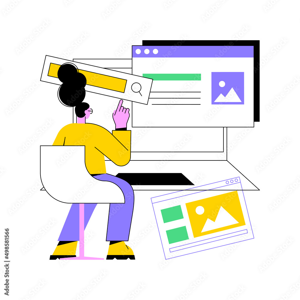 Poster usability testing abstract concept vector illustration. user experience test, website usability, sof