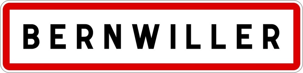 Panneau entrée ville agglomération Bernwiller / Town entrance sign Bernwiller