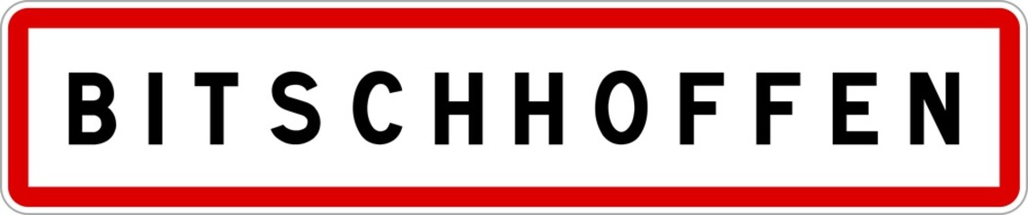 Panneau entrée ville agglomération Bitschhoffen / Town entrance sign Bitschhoffen