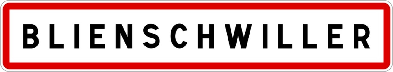 Panneau entrée ville agglomération Blienschwiller / Town entrance sign Blienschwiller